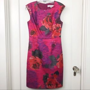 Trina Turk Floral Jacquard Cocktail Sheath Dress